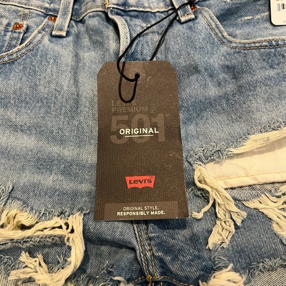 New Levi's 501 High Rise Short in Faultline Distressed Size 28 - Picture 3 of 15